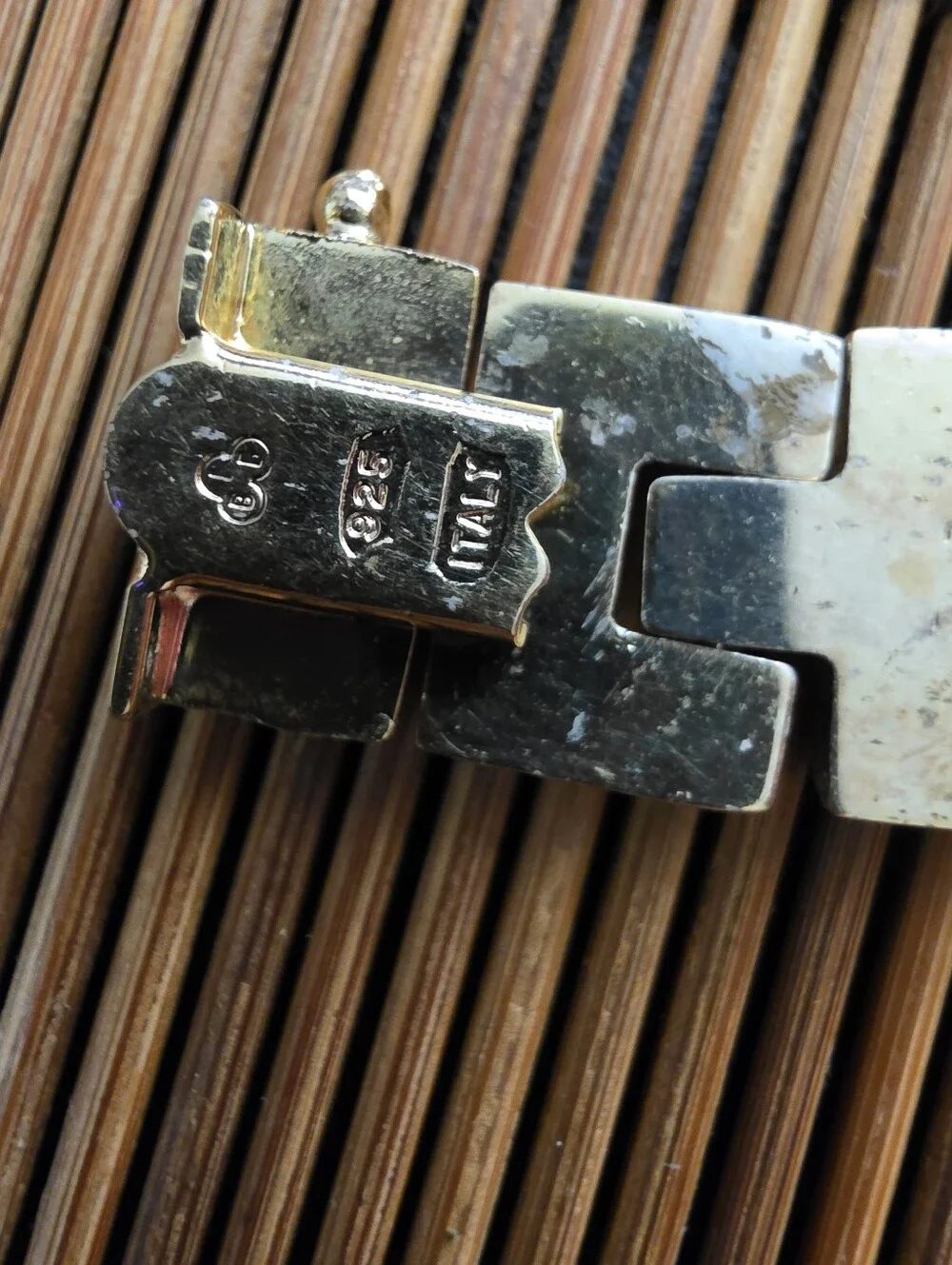 925 Silver Link Yellow Gold Bracelet (Vintage)